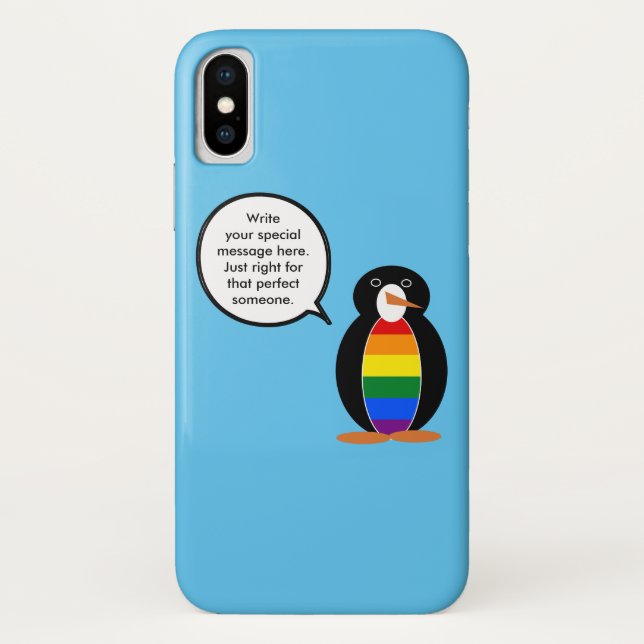 Gay Pride Flag Wildlife Penguin Personalised Gift Case-Mate iPhone Case (Back)