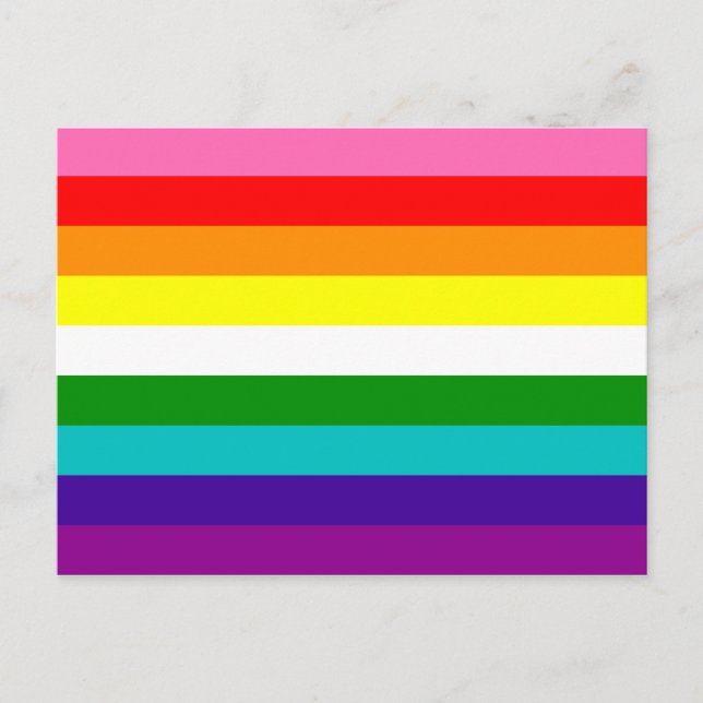 Gay Pride Flag with 9 Stripes Postcard (Front)