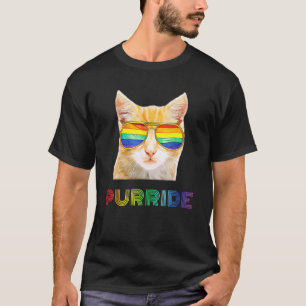 Gay Pride  For Women Men Lgbt Cat  Purride Ally T-Shirt