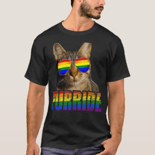 Gay Pride For Women Men Lgbt Cat Purride Rainbow S T-Shirt