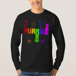 Gay Pride  For Women Men Lgbt Cat  Purride T-Shirt