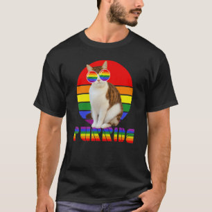 Gay Pride For Women Men Lgbt Daddy Cat Cat  Purrid T-Shirt