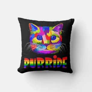 Gay Pride  for Women Men LGBT Daddy Cat Gift Purri Cushion
