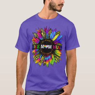 Gay Pride Free Mum Hugs Sunflower Leopard Rainbow T-Shirt
