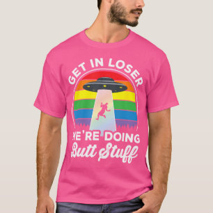 Gay Pride Funny Gay Alien Abduction Ufo Rainbow Ge T-Shirt