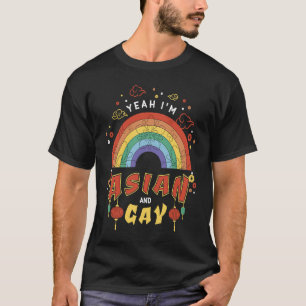 Gay Pride Gaysian LGBT Rainbow Colours Asian Vinta T-Shirt