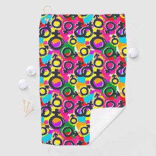 Gay Pride Gender Neon Pattern Golf Towel