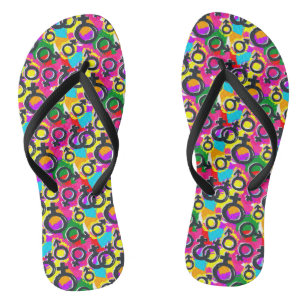 Gay Pride Gender Neon Pattern Jandals