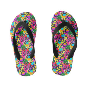 Gay Pride Gender Neon Pattern Kid's Jandals