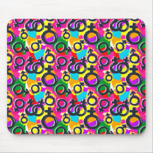 Gay Pride Gender Neon Pattern Mouse Pad