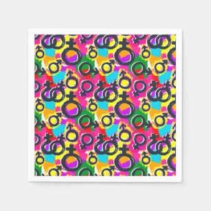 Gay Pride Gender Neon Pattern Napkin