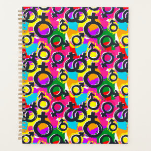 Gay Pride Gender Neon Pattern Planner