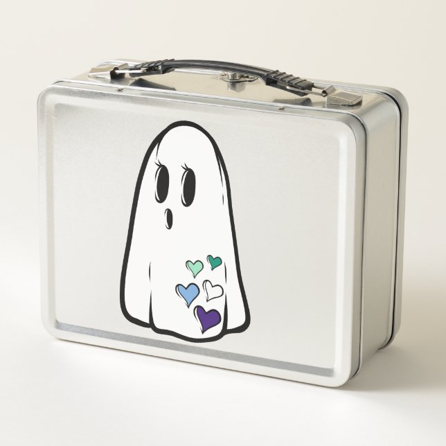 Gay Pride Ghost Metal Lunch Box (Back)