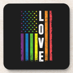 Gay Pride Gifts Men Women LGBT Rainbow Flag Gay Lo Coaster
