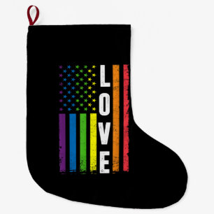 Gay Pride Gifts Men Women LGBT Rainbow Flag Gay Lo Large Christmas Stocking