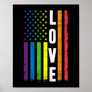 Gay Pride Gifts Men Women LGBT Rainbow Flag Gay Lo Poster