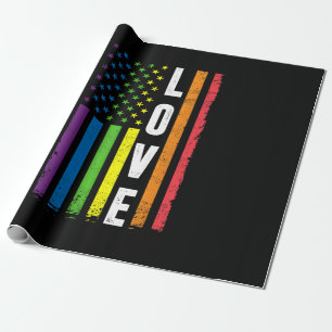 Gay Pride Gifts Men Women LGBT Rainbow Flag Gay Lo Wrapping Paper