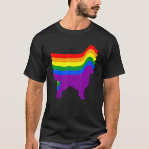 Gay Pride Golden Retriever Lgbt Rainbow Flag Aware T-Shirt