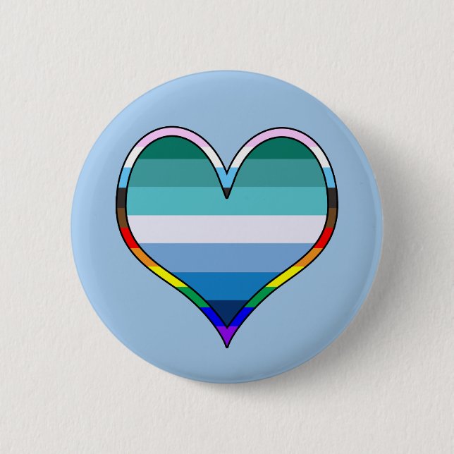Gay Pride Heart 6 Cm Round Badge (Front)