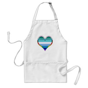 Gay Pride Heart Adult Apron