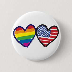 GAY-PRIDE-HEART-AND-FLAG 6 CM ROUND BADGE