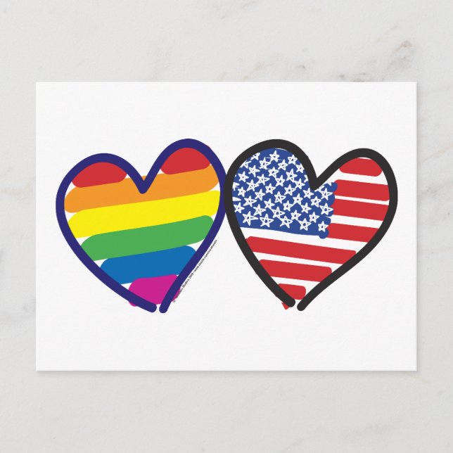 GAY-PRIDE-HEART-AND-FLAG POSTCARD (Front)
