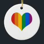 Gay Pride Heart Ceramic Tree Decoration<br><div class="desc">Shop Gay Ornaments,  Gay Posters,  Gay T-shirts,  Gay Hoodies,  Gay Stickers,  Gay Buttons and Gay Novelty gifts from http://www.GlbtShirts.com</div>