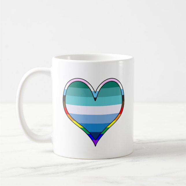 Gay Pride Heart Coffee Mug (Left)