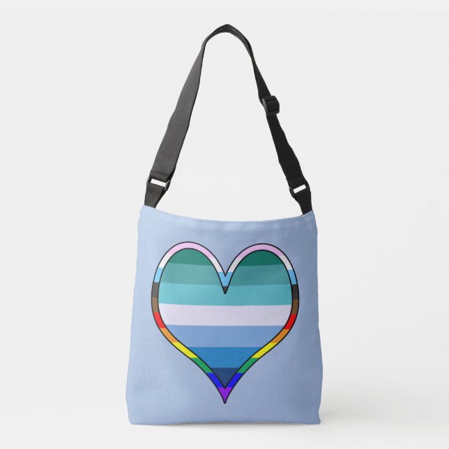 Gay Pride Heart Crossbody Bag (Front)