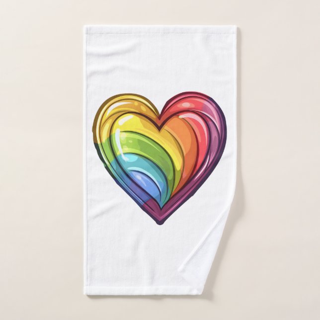 Gay pride heart design hand towel (Hand Towel)