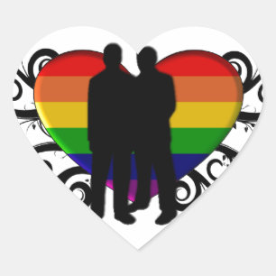 Gay Pride Heart for Men Heart Sticker