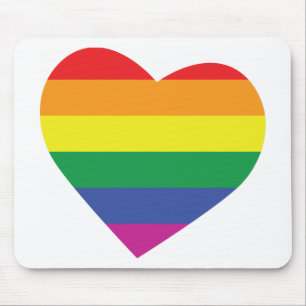 Gay Pride Heart Mouse Pad
