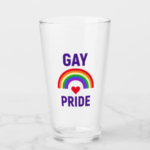 Gay Pride Heart & Rainbow Glass