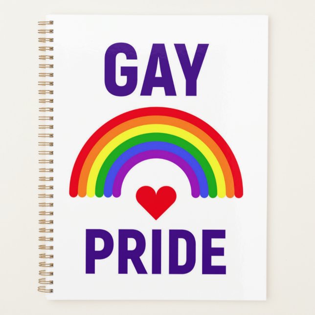 Gay Pride | Heart & Rainbow Planner (Front)