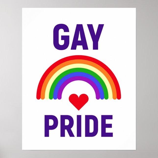 Gay Pride | Heart & Rainbow Poster (Front)