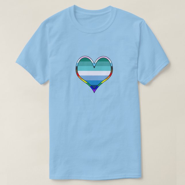 Gay Pride Heart T-Shirt (Design Front)
