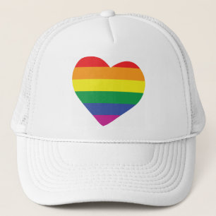 Gay Pride Heart Trucker Hat