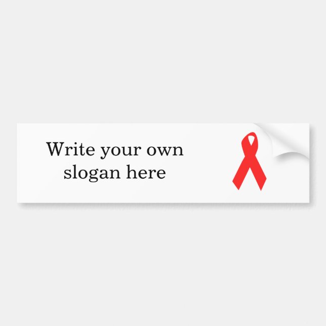Gay Pride HIV ribbon Bumper Sticker (Front)