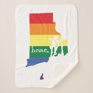 Gay Pride Home   Rhode Island Sherpa Blanket
