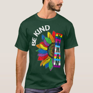 Gay Pride Human ,Rainbow Sunflower Kind LGBT Flag  T-Shirt