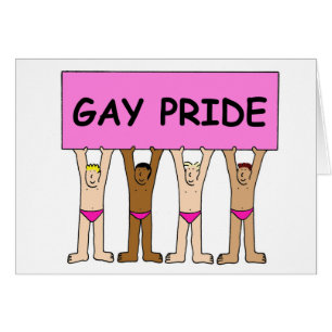 Gay Pride Humor Cartoon Men in Pink Underpants