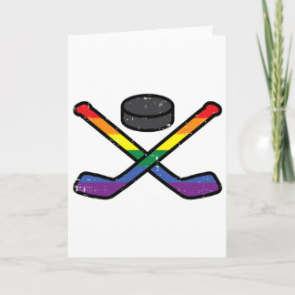 Gay Pride Ice Hockey Rainbow Flag Lgbtq Sports Men Card