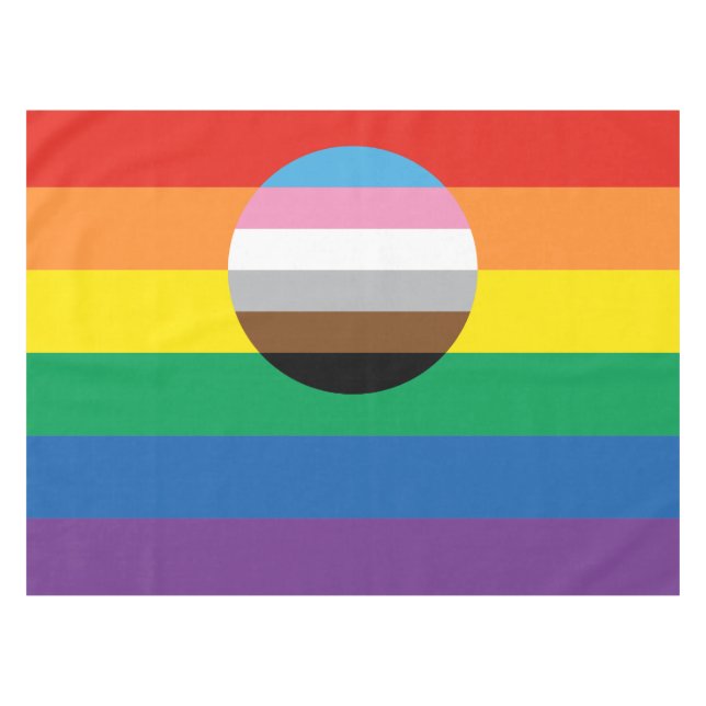 Gay Pride Inclusion Flag Tablecloth (Front (Horizontal))