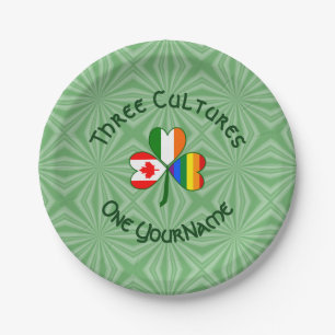 Gay Pride Ireland Canada Shamrock Flag Personalise Paper Plate
