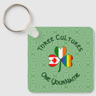 Gay Pride Irish Canadian Flags Shamrock Your Name Key Ring