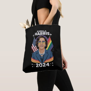 Gay Pride Kamala Harris 2024 Vice President LGBTQ+ Tote Bag