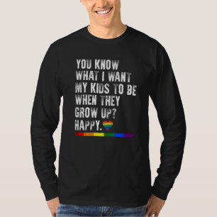 Gay Pride LGBT Awareness Parents Mom Dad Lesbian P T-Shirt