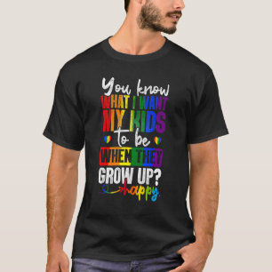 Gay Pride Lgbt Awareness Parents Mum Dad Rainbow L T-Shirt