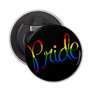 Gay Pride LGBT Black Bottle Opener