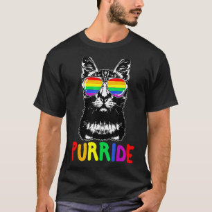 Gay Pride  LGBT Cat  LGBT Daddy Cat Purride T-Shirt